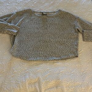 Anthropologie Textured Gray Crop Top